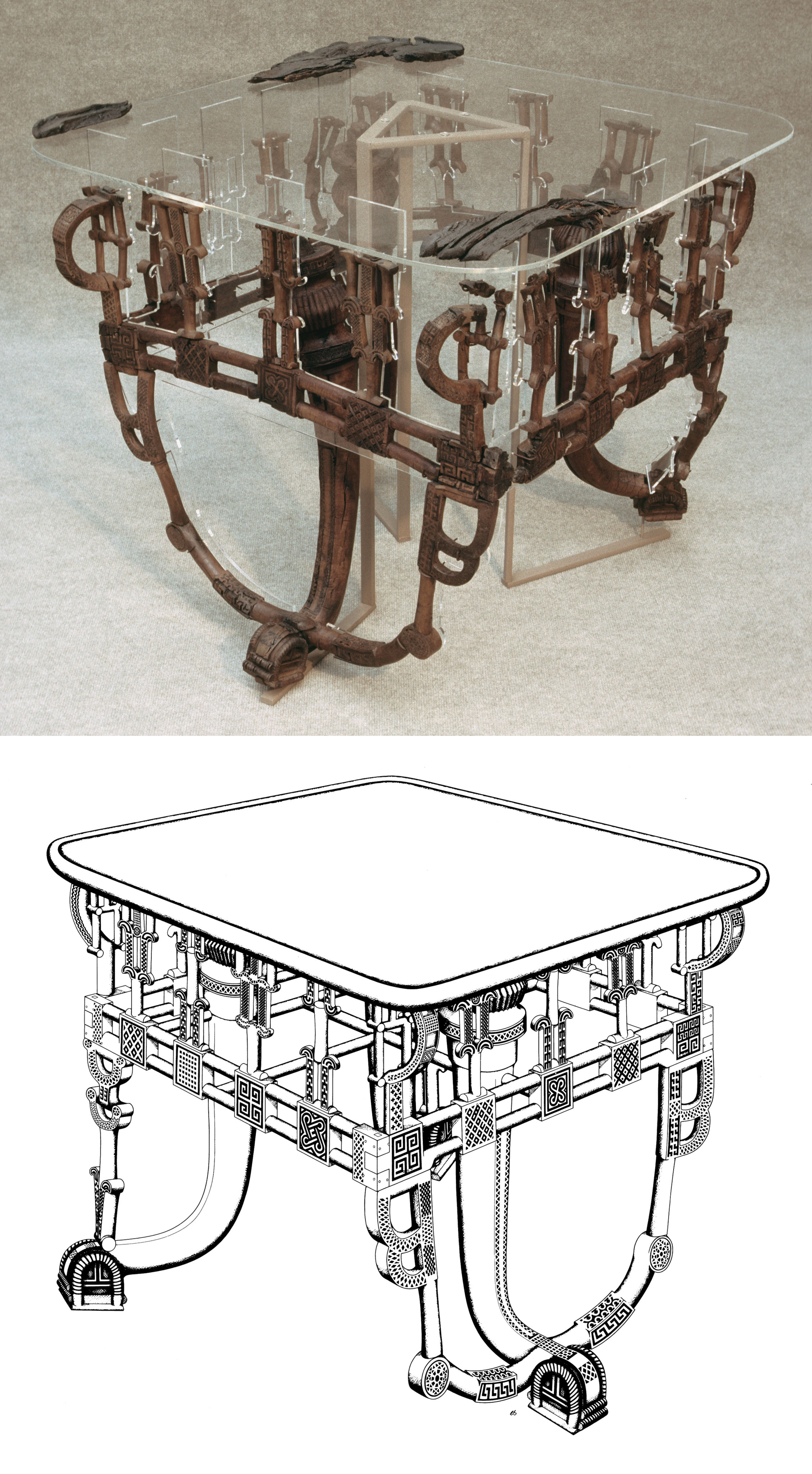 The 8th century BCE inlaid table from Tumulus MM (associated with King Midas) at Gordion, which was the capital city of ancient Phrygia.jpg