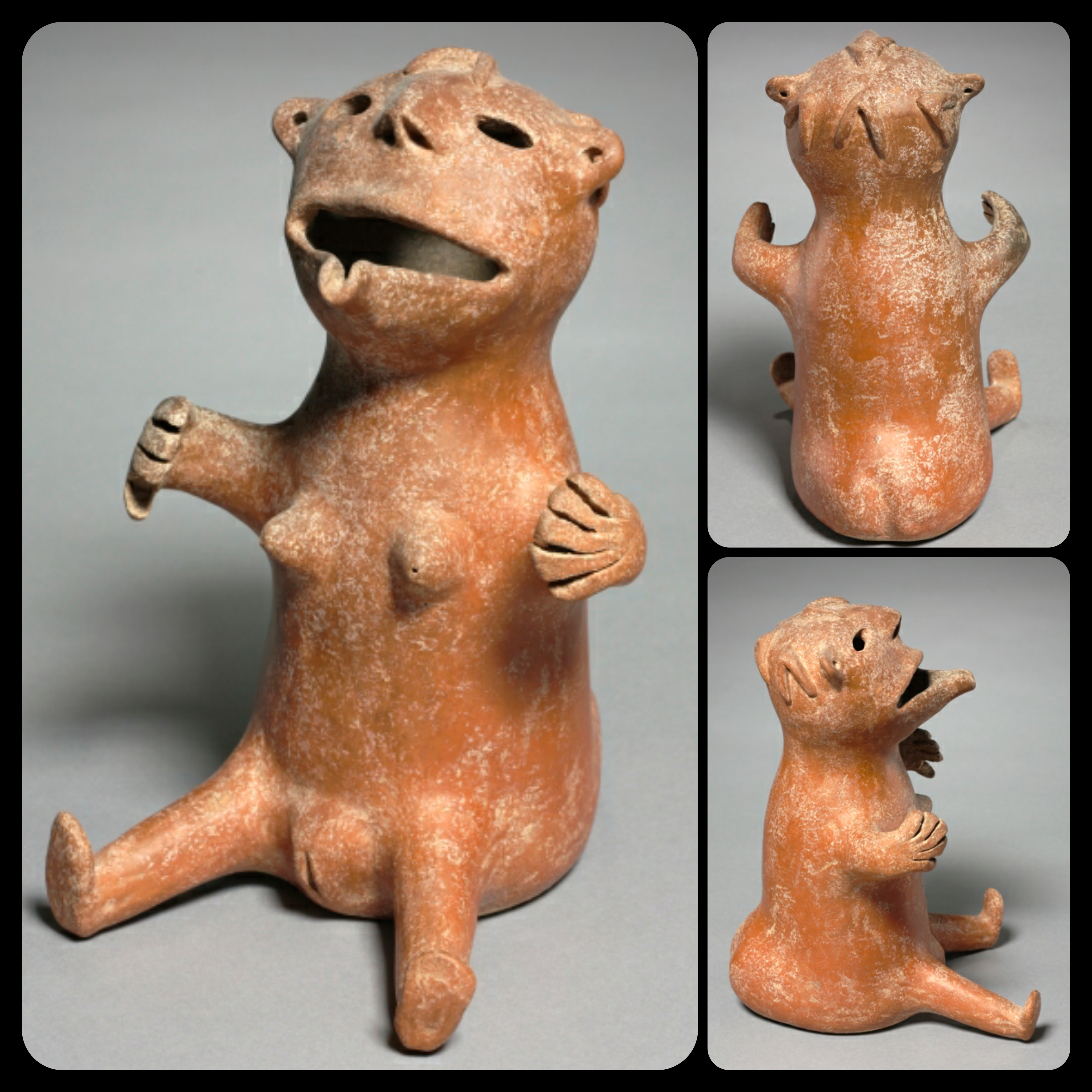 Bear-Woman Vessel from Iran, c. 1300-1100 BCE, it's believed that the sexual features sculpted onto this artifact were emphasized in order to enhance the fertility of any woman who drank from the vessel.jpg