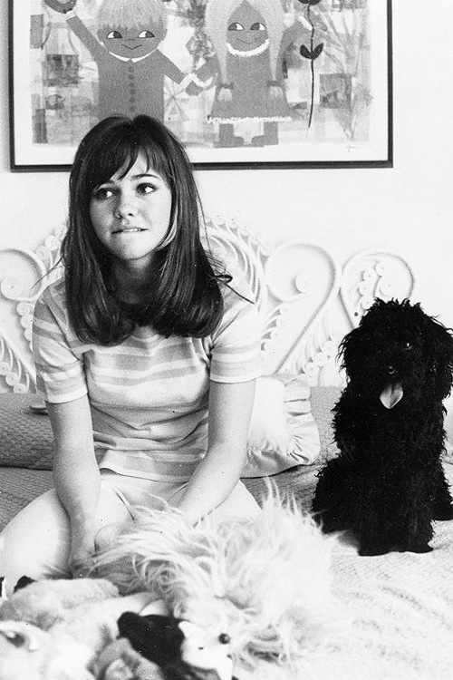 Young Sally Field with her Black Dog (early 1970s).jpg