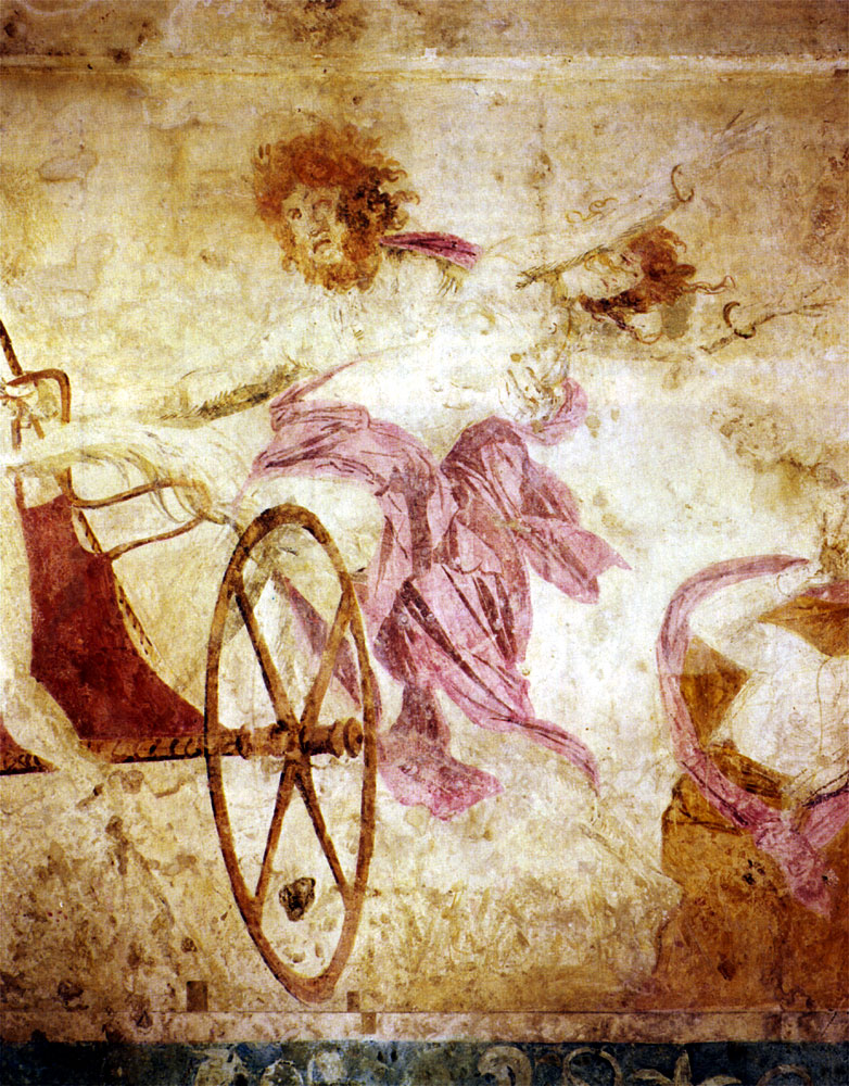 Hades abducting Persephone, a 4th century BCE wall painting in the Macedonian royal tomb I at Vergina, Greece.jpg
