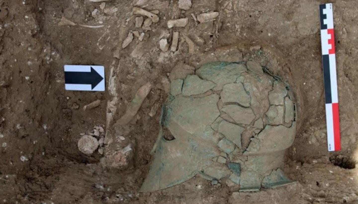 Ancient Greek Corinthian helmet discovered in Russia - the only one of its kind found north of the Black Sea.jpg
