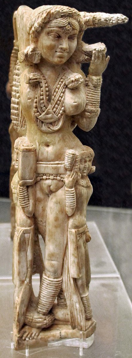 an ivory statuette of Indian origin, uncovered from the 1st century Roman ruins in Pompeii. Currently housed at the Naples National Archaeological Museum.jpg