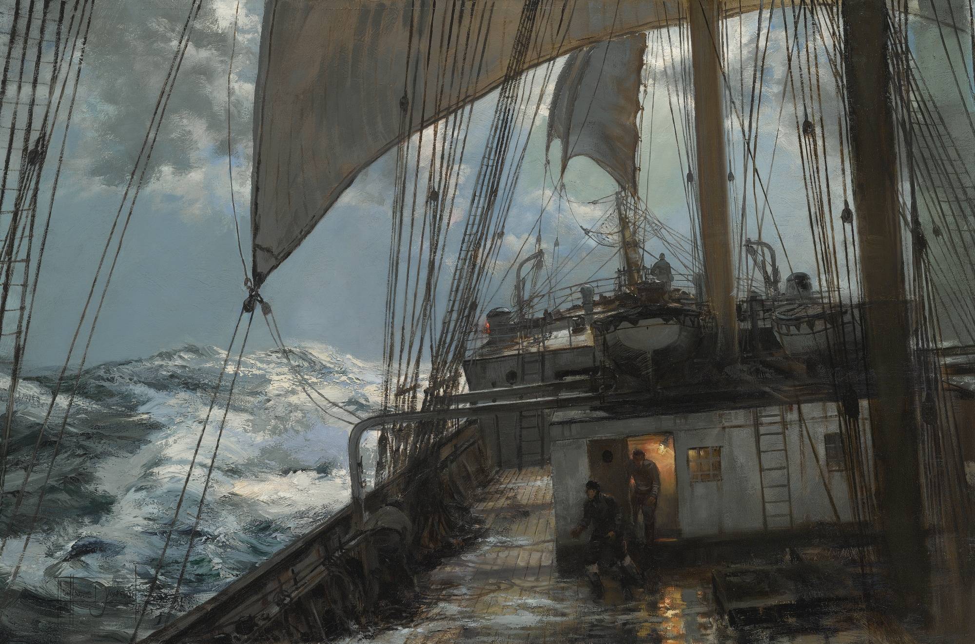 Montague Dawson (1890–1973) - A Night at Sea.jpg