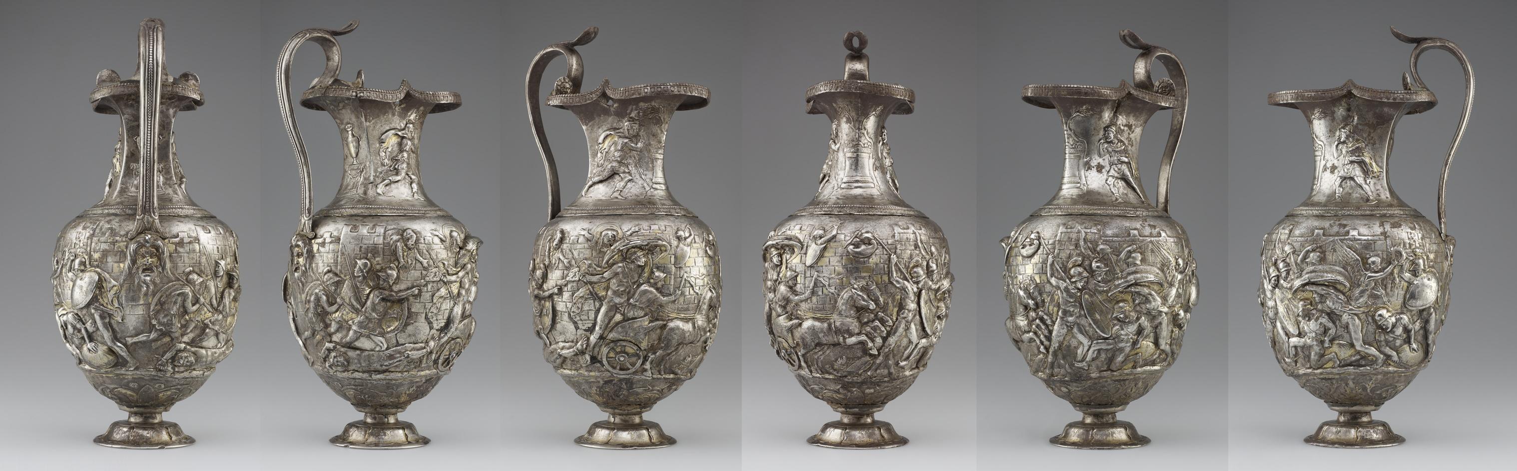 Roman silver Oenochoe [Berthouville treasure], with scenes from the Troyan war; 1st c. CE.jpg