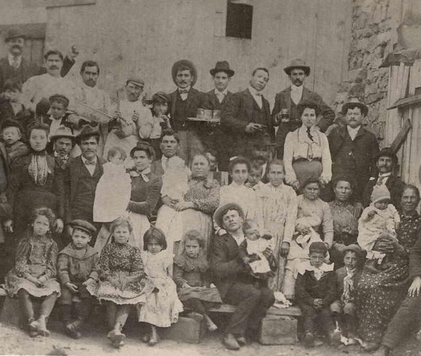 Friends and family celebrate before departing to America. Caserta, Italy. 1882.jpg