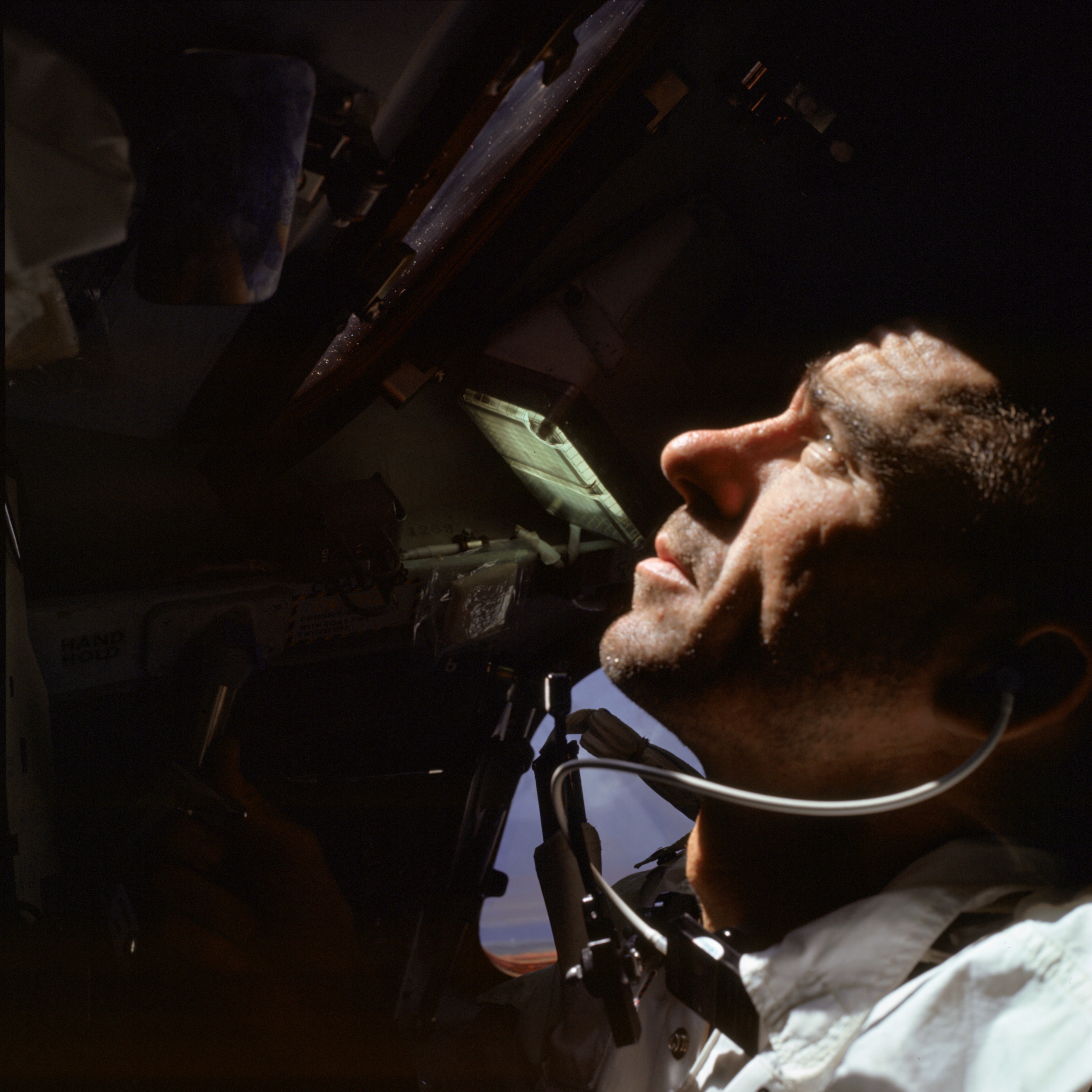 NASA astronaut Walter Cunningham during the Apollo 7 mission, on which he served in the lunar module pilot. October 1968.jpg