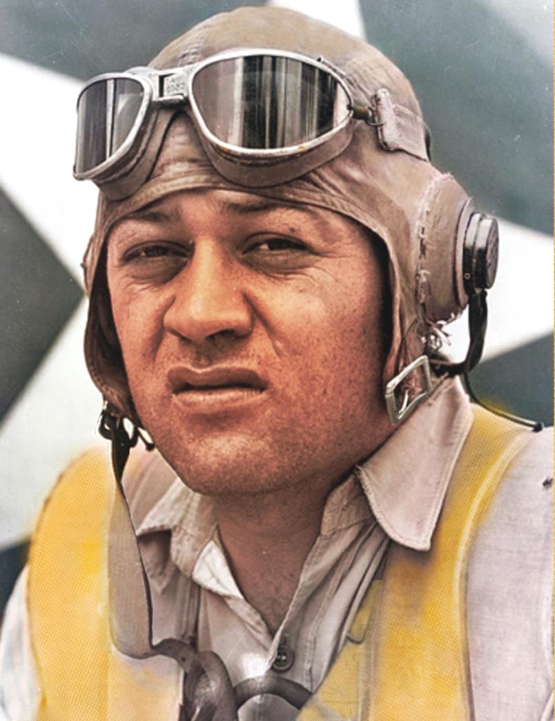 Col Gregory Pappy Boyington. Brule Sioux, Medal of Honor recipient, WWII fighter ace, Flying Tiger, and POW.jpg