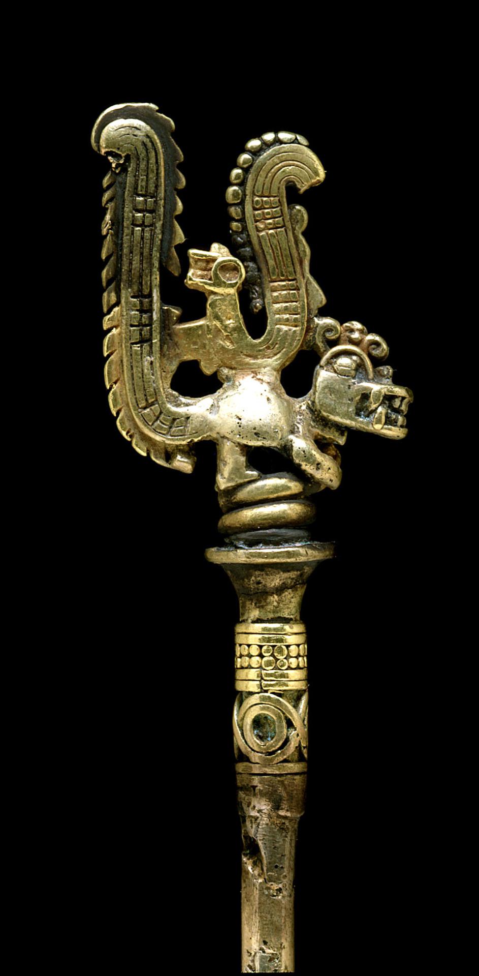 Gold jewelry pin, Colima people (Colombia), 100 BC - 900 AD.jpg