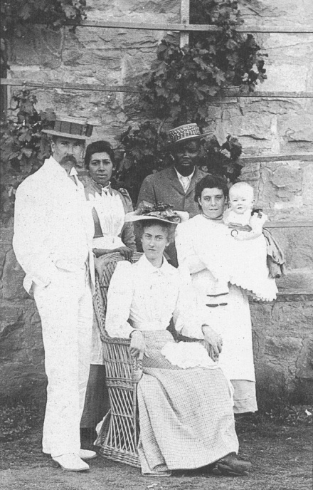 J.R.R. Tolkien (far right), author of The Lord of the Rings, his father, mother, and household servants, 1892.jpg