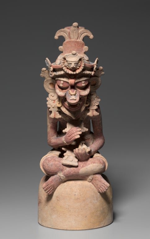 Monkey scribe figurine from Peten, Guatemala. Crafted between 250 and 900 AD.jpg