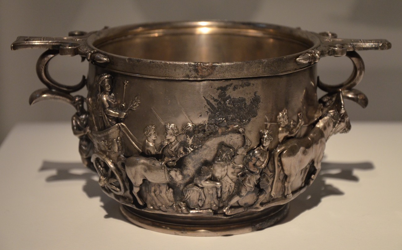 Roman silver in the 1st century, discovered in a Roman villa at Boscoreale, north of Pompeii. Louvre Museum, Paris.jpg