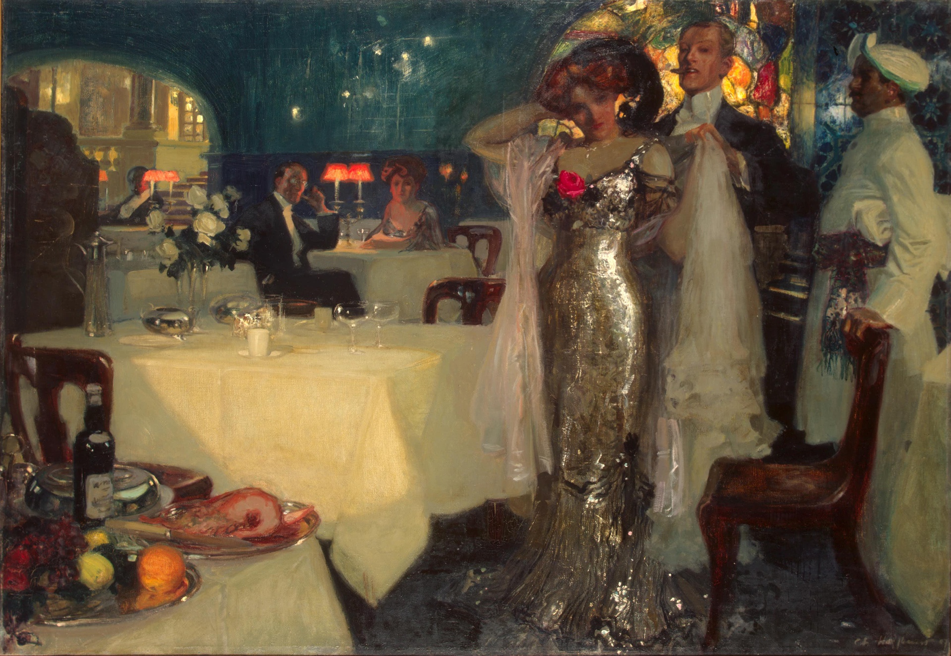 Charles Hoffbauer — In the Restaurant (1907).jpg