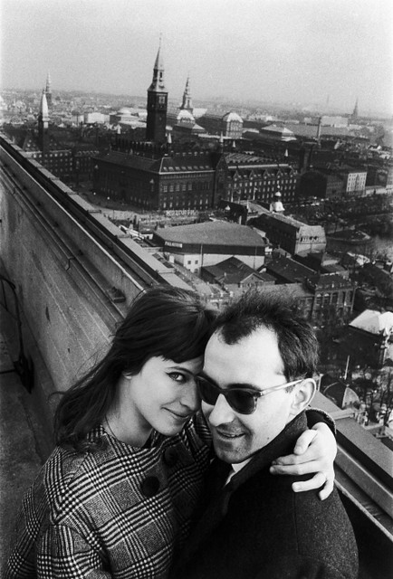 Jean-Luc Godard with actress and wife Anna Karina. 1962.jpg