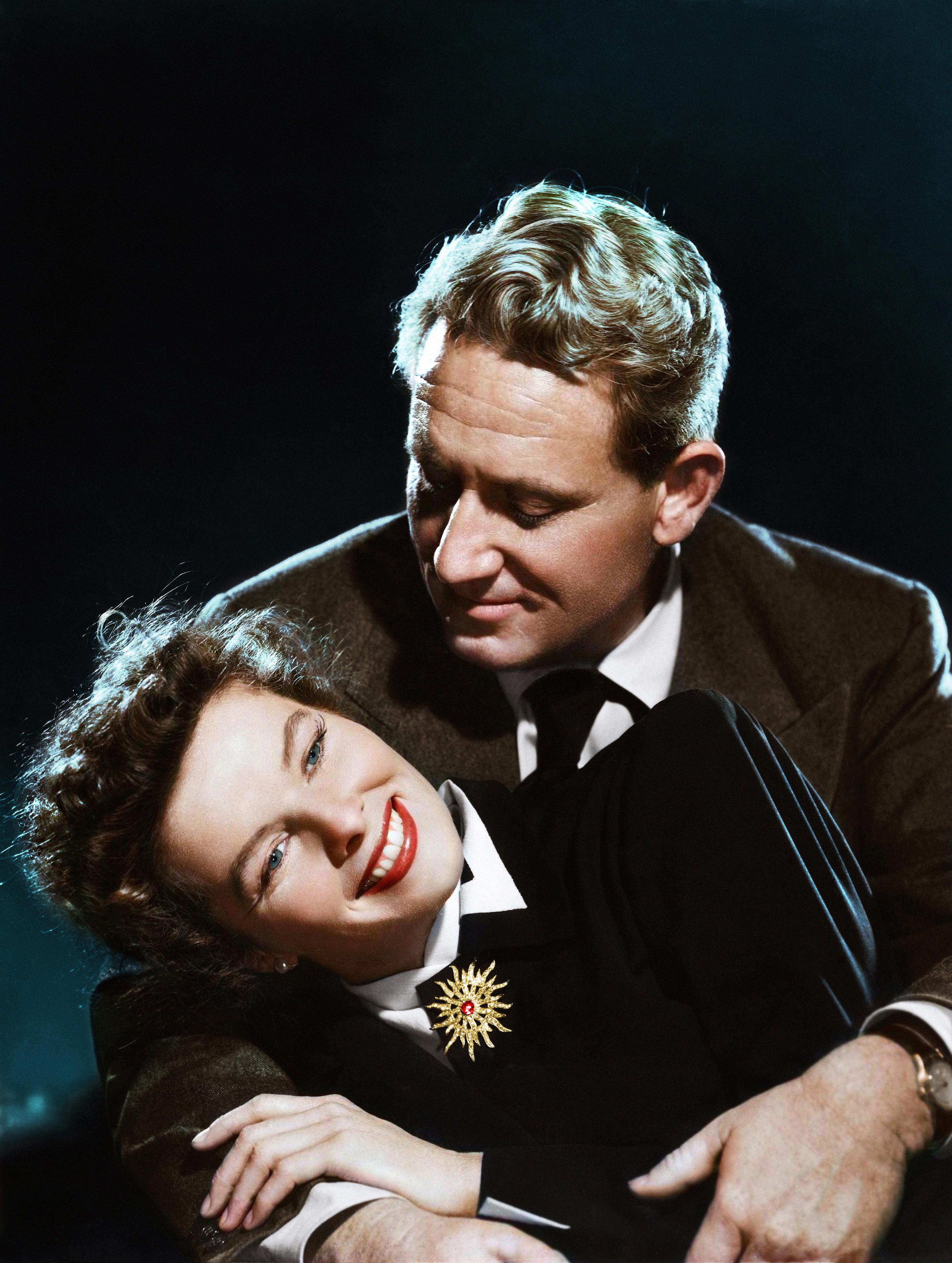 Katherine Hepburn and Spencer Tracy, 1947. Colorized.jpg