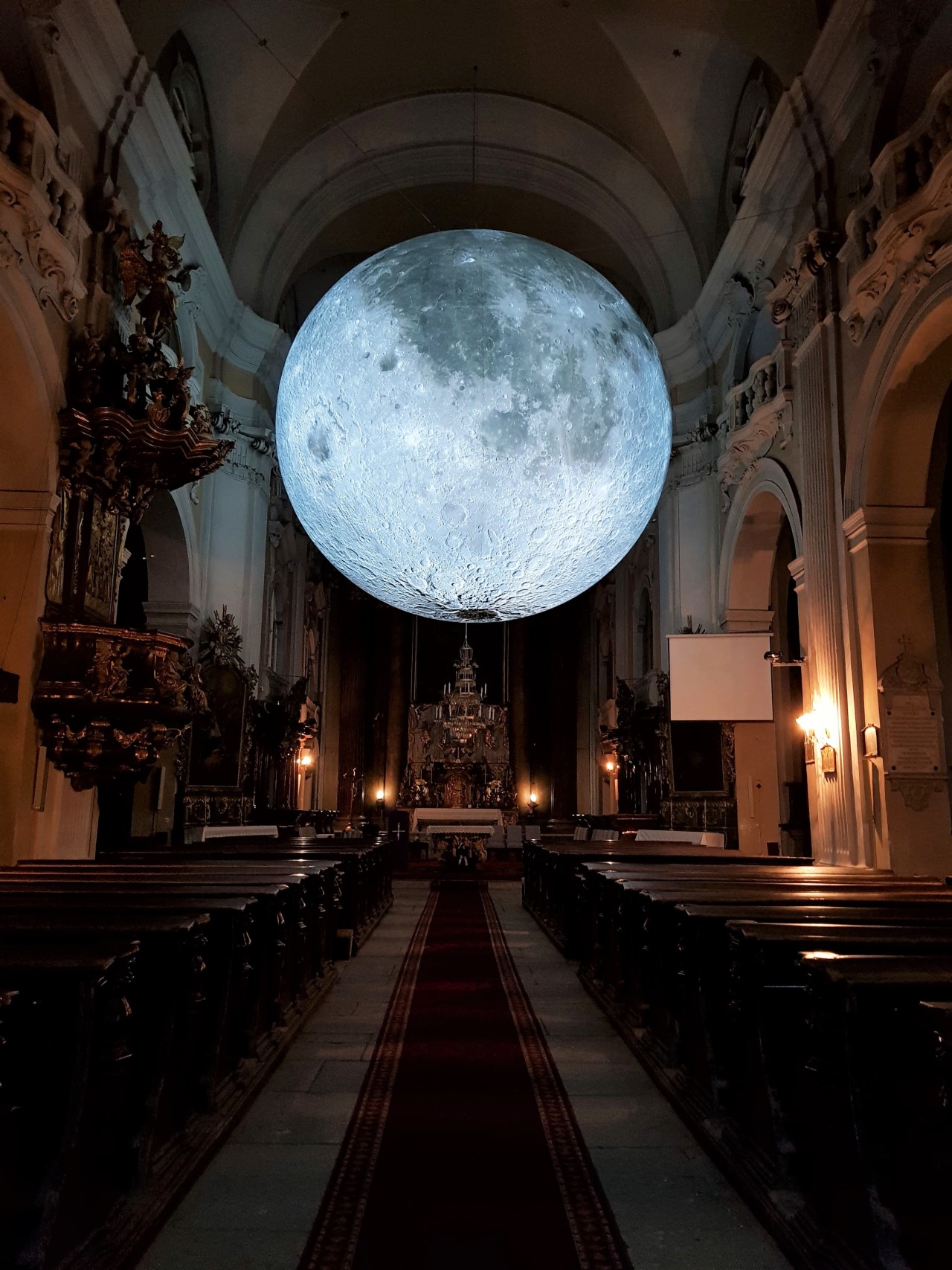 Museum of the Moon in the oldest church in Cluj-Napoca. Artist Luke Jerram.jpg