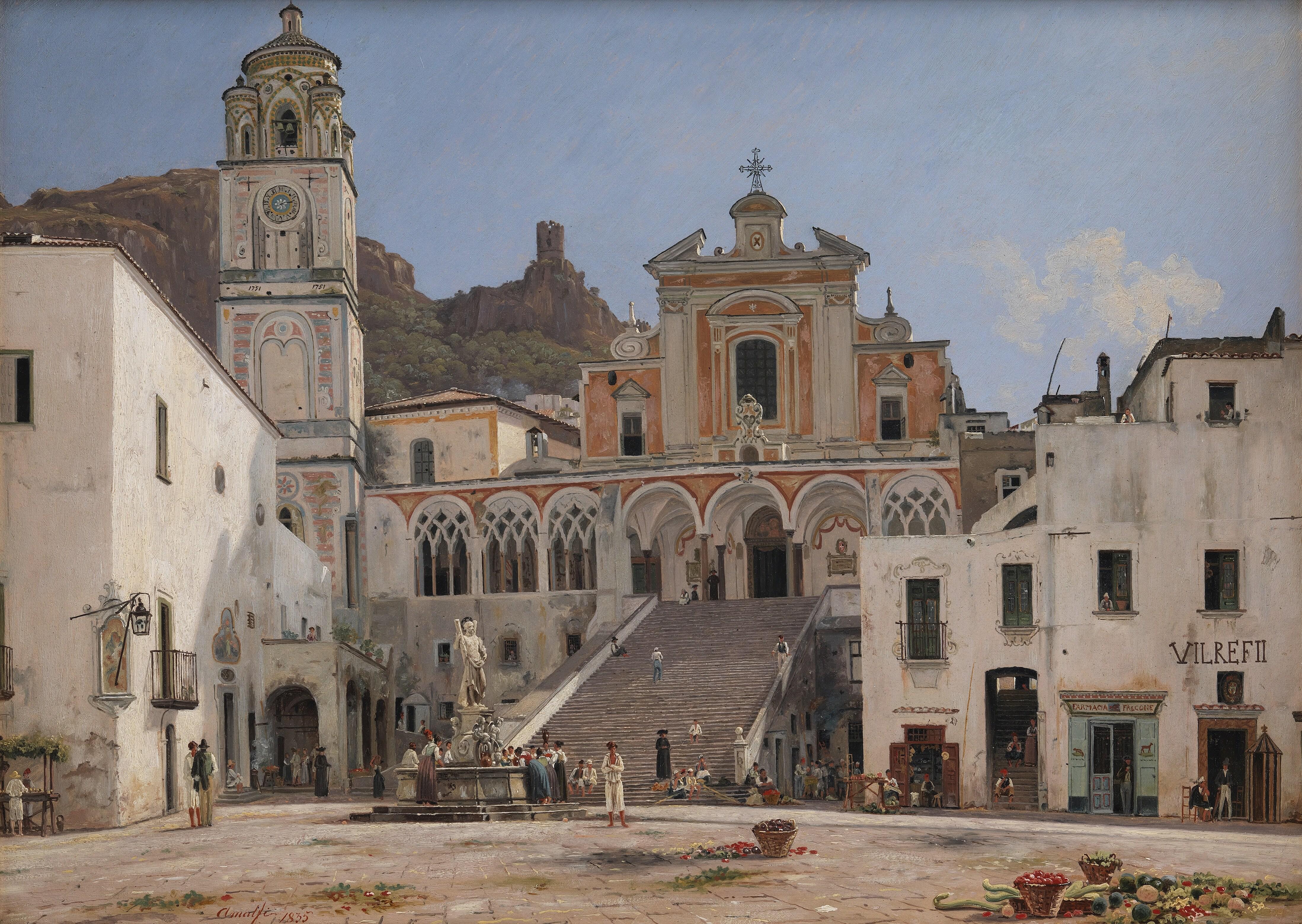 Martinus Rørbye - View Of The Square In Amalfi (1834-35).jpg