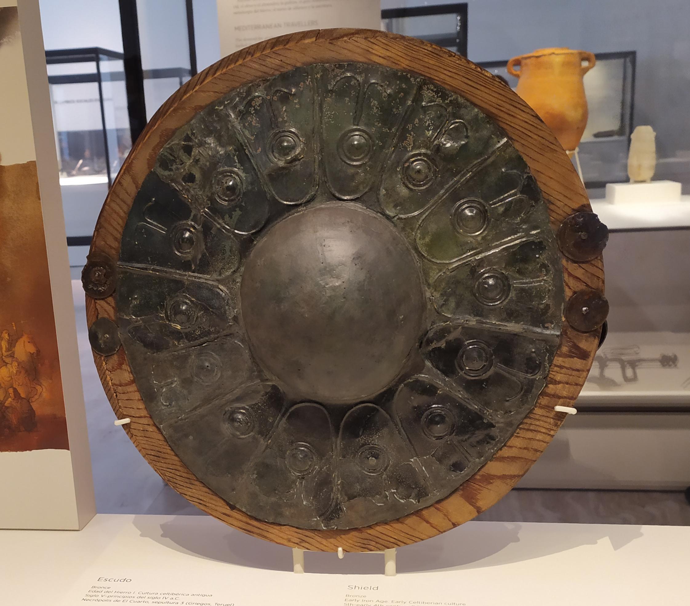 Shield. Bronze. Early Iron Age. Early Celtiberian culture. 5th-early 4th century BC (Necropolis of El Cuarto, Grave 3. Griegos, Teruel,Spain).jpg