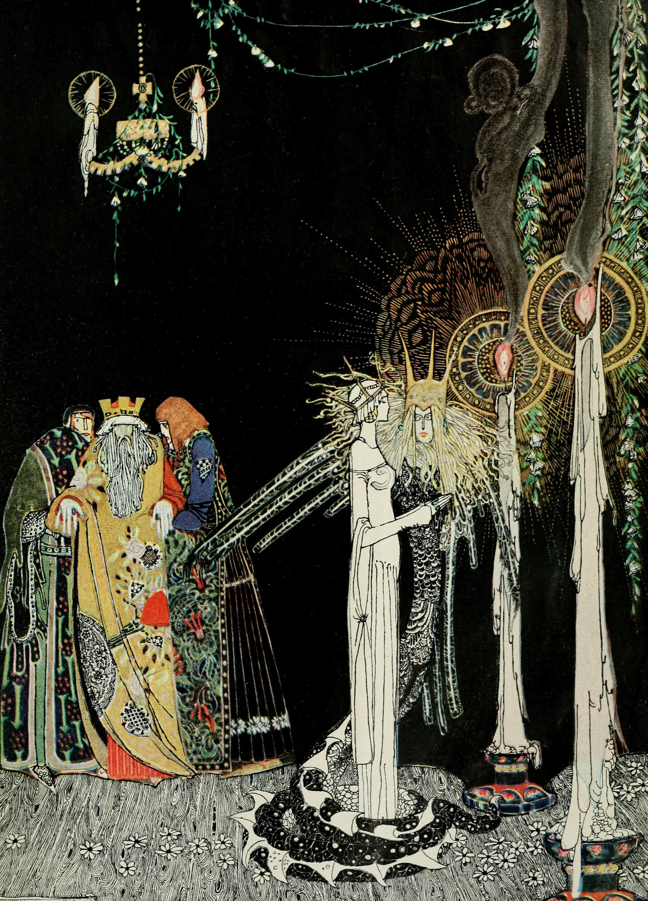 Kay Nielsen - ‘She saw the Lindworm for the first time as he came in and stood by her side.’ (1922).jpg