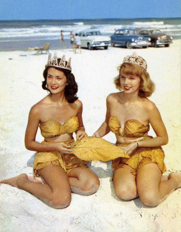 North Carolina tobacco queens in 'tobacco bikinis', 1950′s.png