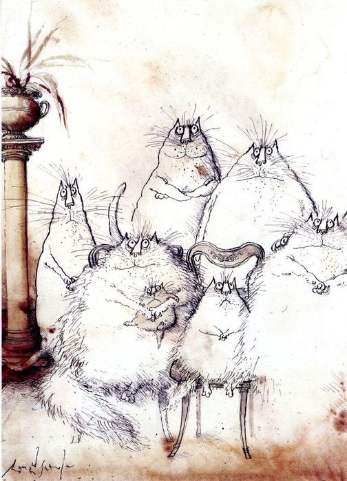Ronald Searle’s 1960s cat drawings.jpg
