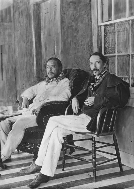 Robert Louis Stevenson, author of Treasure Island and Strange Case of Dr. Jekyll and Mr. Hide, and his good friend David Kalakaua, king of Hawaii, 1889.jpg