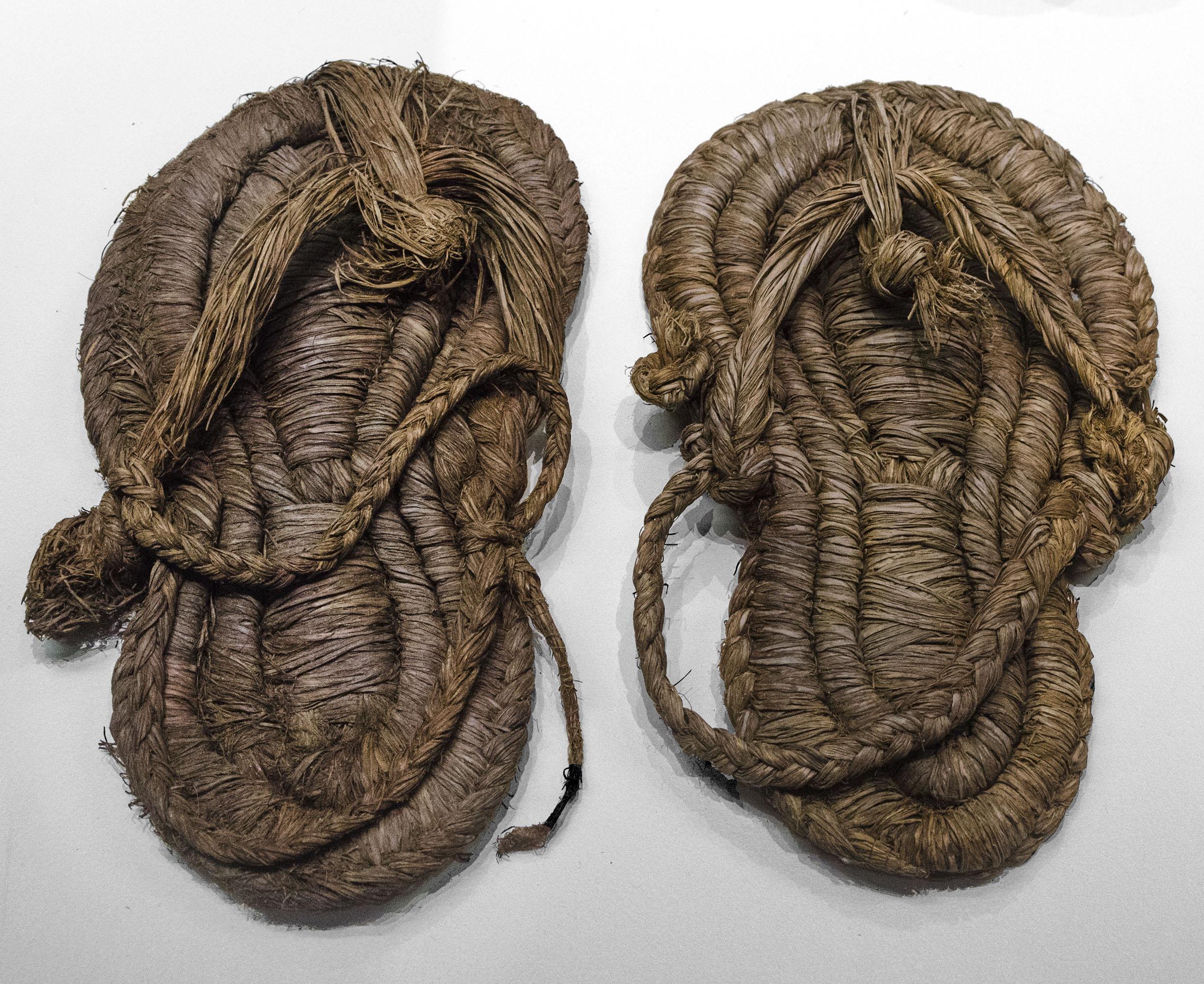 7,000-year-old sandals made of esparto grass. Cueva de los Murciélagos, Spain, 5200-4800 BC.jpg