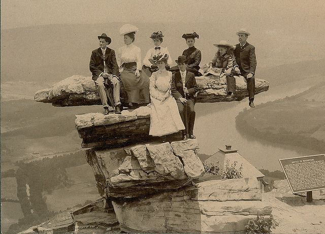 J. L. Lovvorn and J. W. Barrow families at Umbrella Rock, Lookout Mountain, Hamilton County, Tennessee, ca. 1915.jpeg