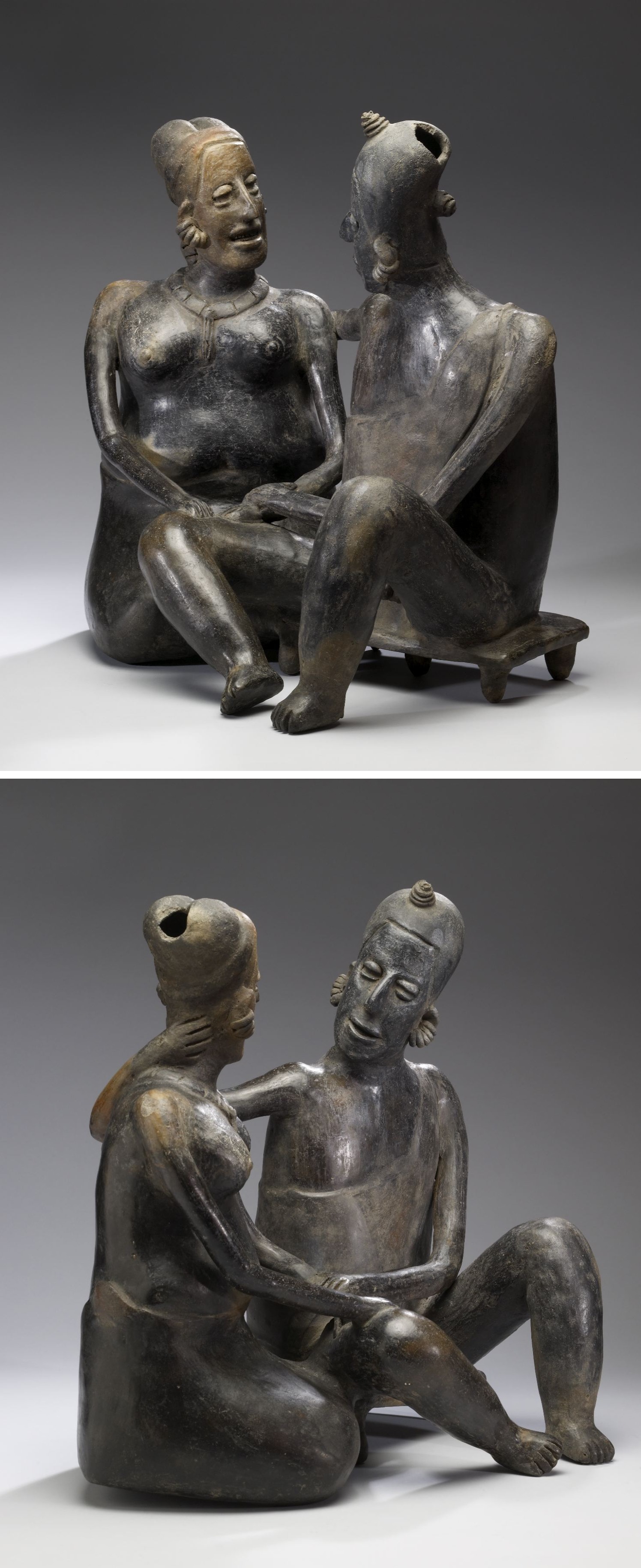 Conjoined Man and Woman (Curing Ritual Narrative), from Jalisco in Mexico. Burnished earthenware, 100 BCE-300 CE, now housed at the Walters Art Museum in Baltimore.jpg