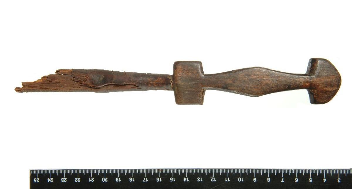 Wooden toy-sword from the Roman period. Valkenburg, The Nederlands, 40 - 250 CE. Rijksmuseum van Oudheden.jpg