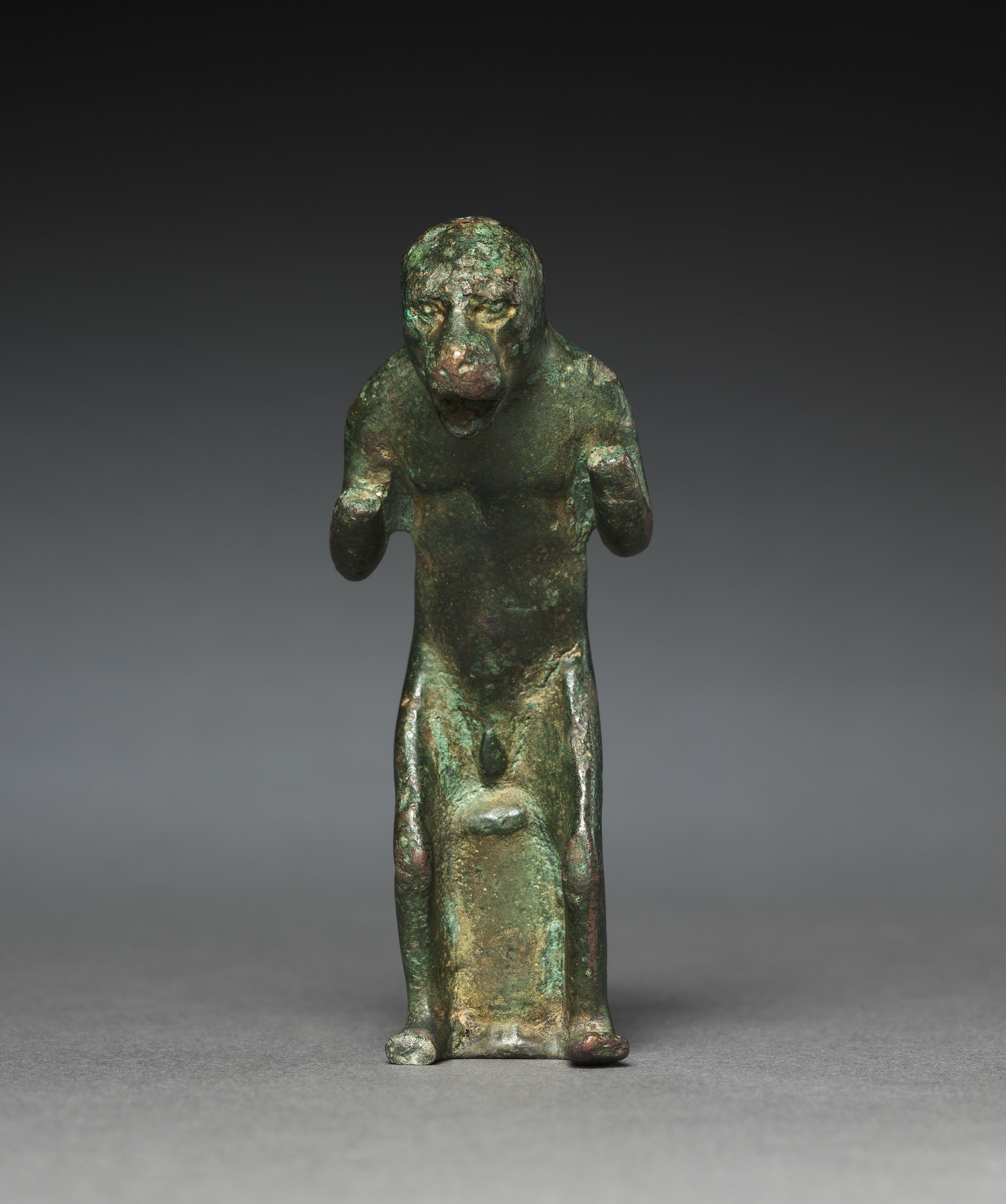 Ancient Egyptian bronze baboon statuette, c. 664–525 BCE..jpg