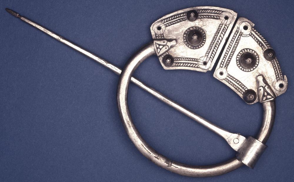 Viking silver brooch-fibula uncovered near Waterford, Ireland, dated 9th-10th century, The British Museum.jpg