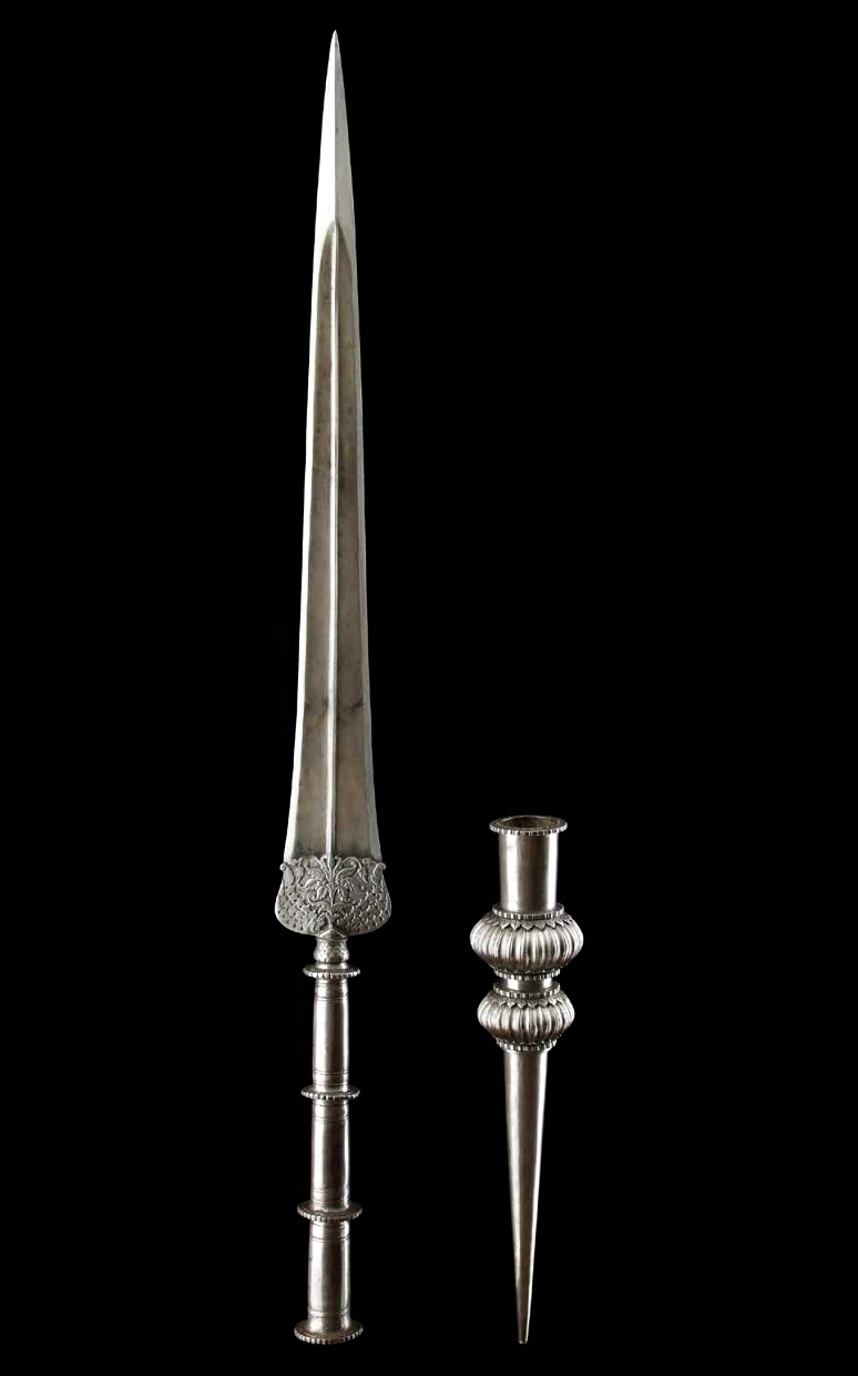 Spear tip and spear butt made of wootz steel. India, around 1650.jpg