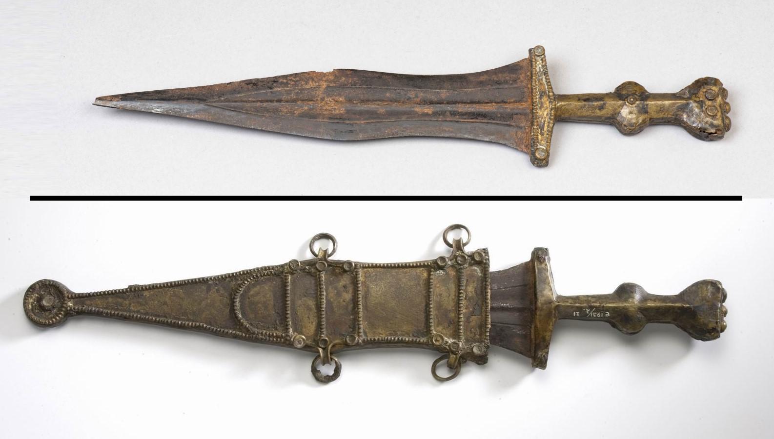 Roman iron dagger with bronze scabbard.jpg