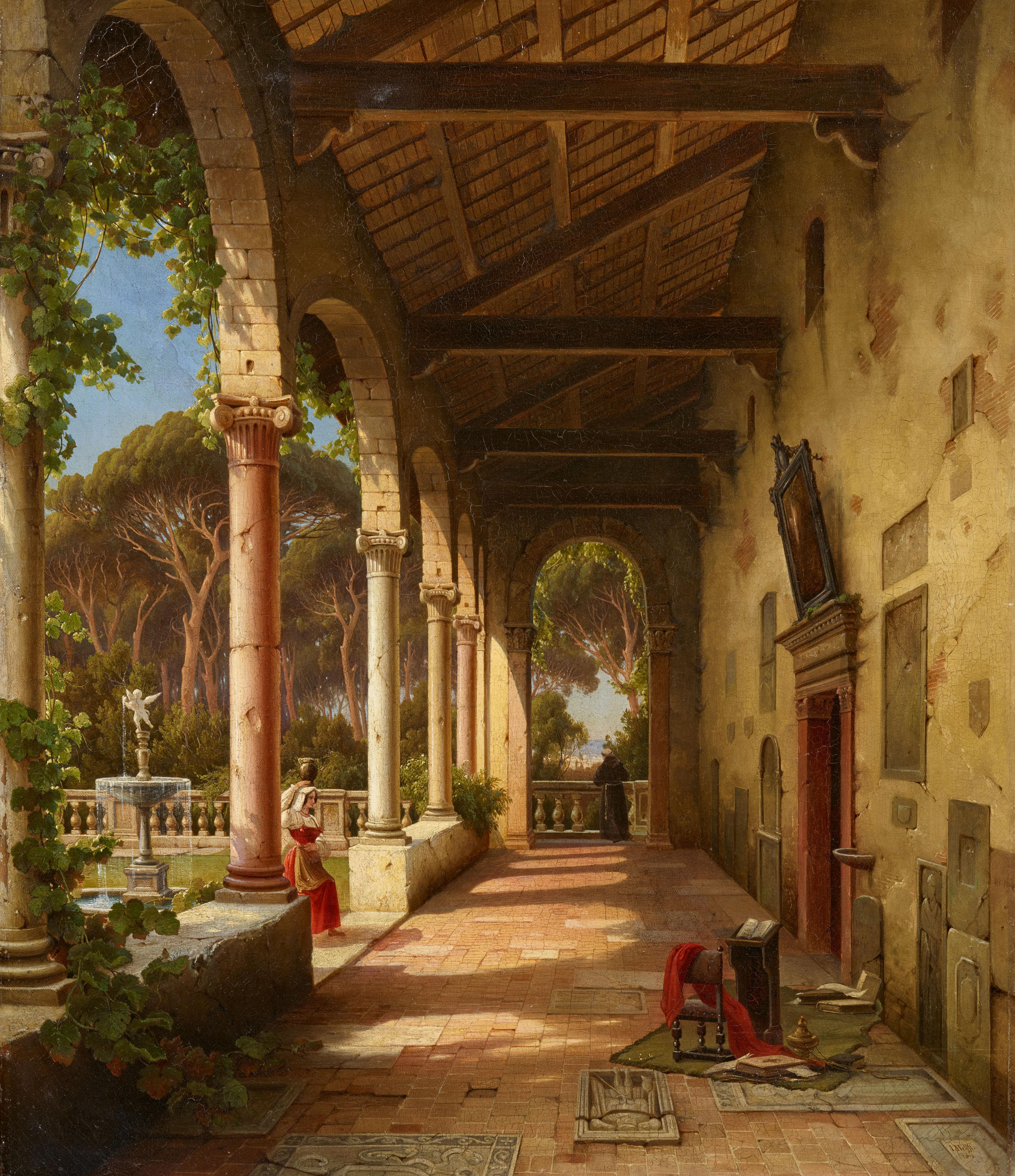 Julius Helfft - View of a Loggia in an Italian Villa (1848).jpg