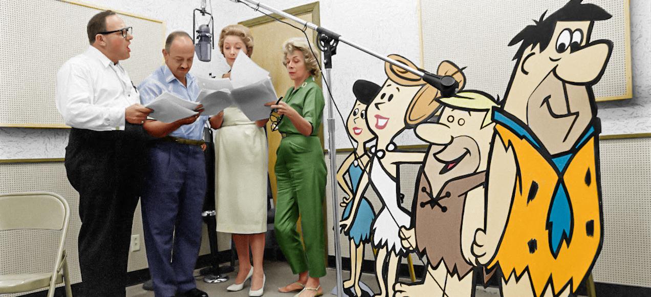A Flintstones recording session at Hanna-Barbera studios, 1960. (Colorized by OP).jpg