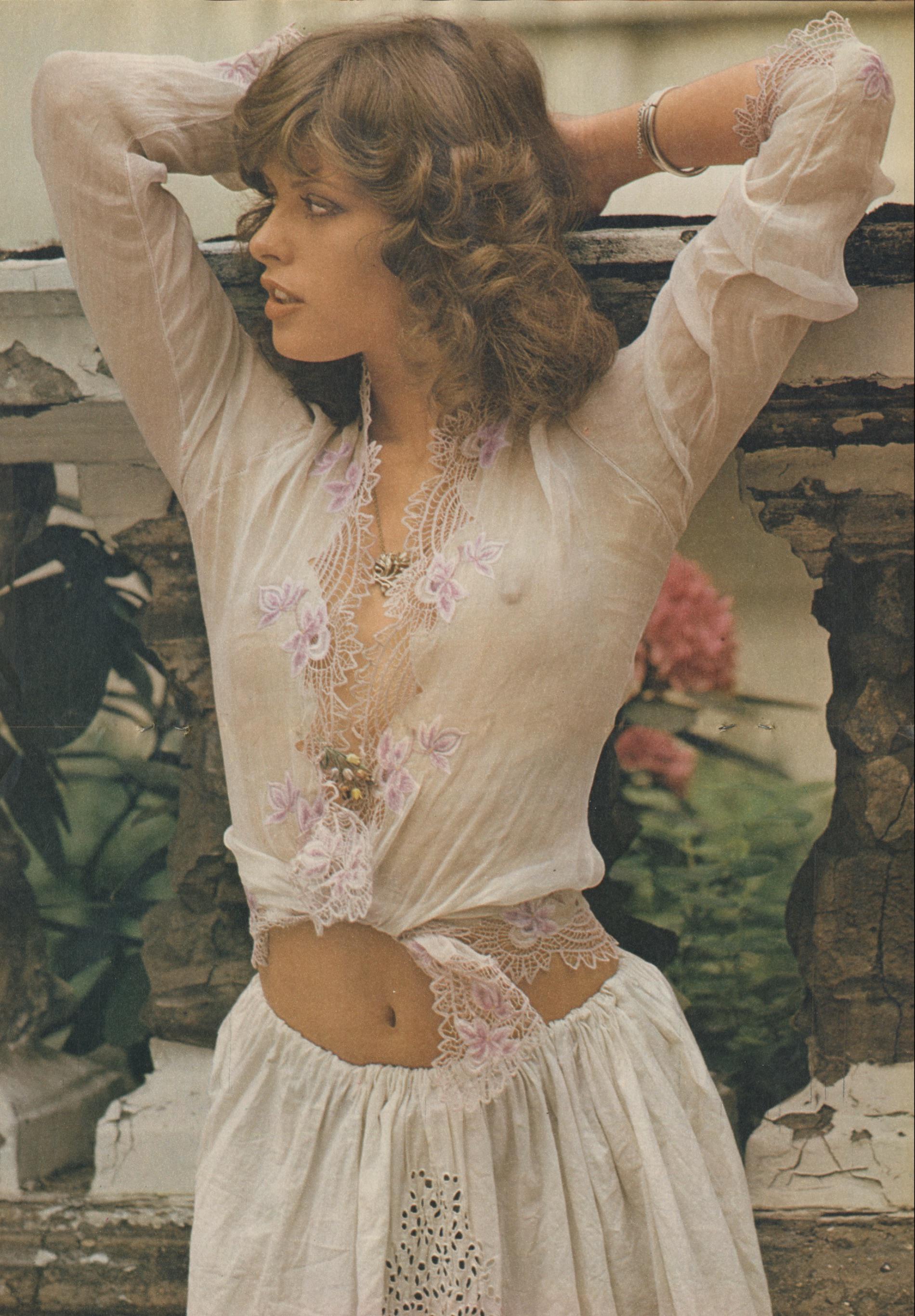 Uschi Obermaier Wearing a Top from Forbidden Fruit & Skirt from Vern Lambert (The Sunday Times Magazine 1974).jpg