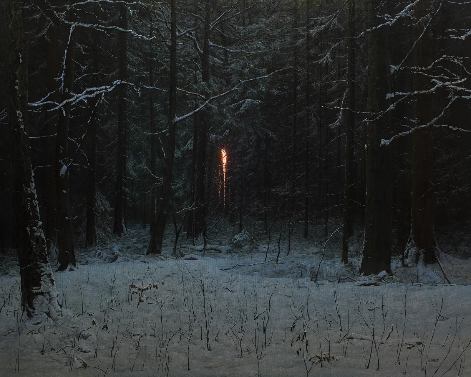 Last Light in the Forest, Acrylic on Paper, Michael Handt, 2018.jpg