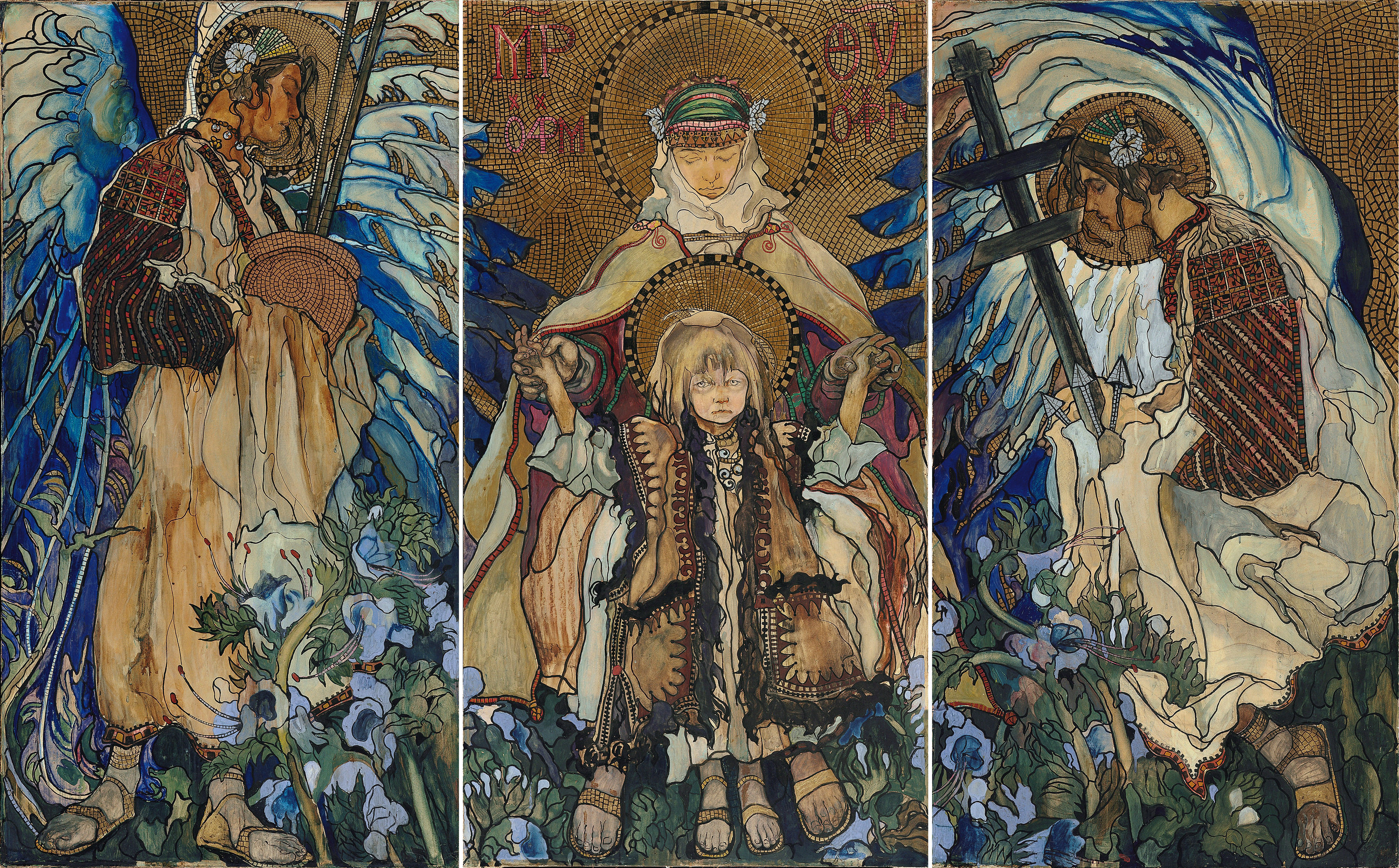 Kazimierz Sichulski, The Hutsul Madonna triptych, 1909.jpg