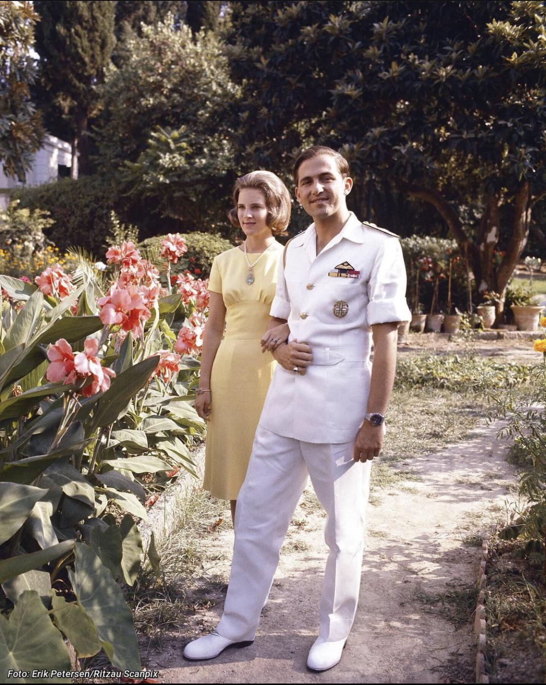 Constantine II of Greece and Princess Anne-Marie of Denmark. July 1964, Corfu.jpg