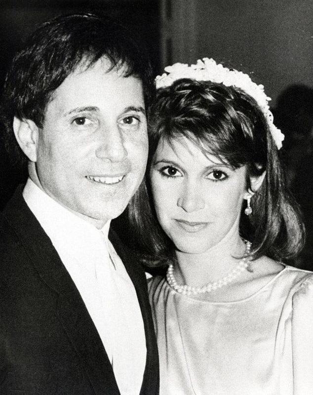 Paul Simon and Carrie Fisher, on their wedding day. (1983).jpg