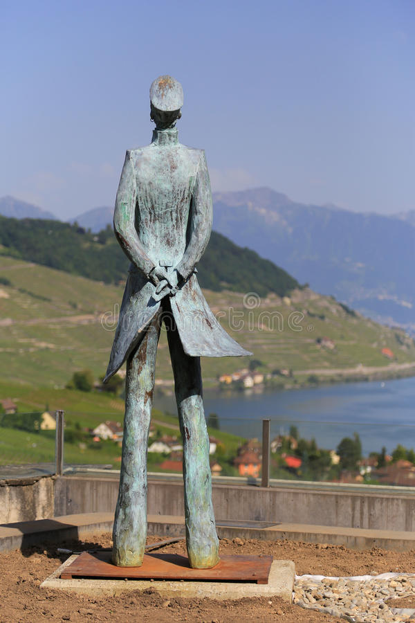 Statute of Corto Maltese by Hugo Pratt, an Italian comic book writer who moved to Grandvaux near Lausanne in 1984.jpg
