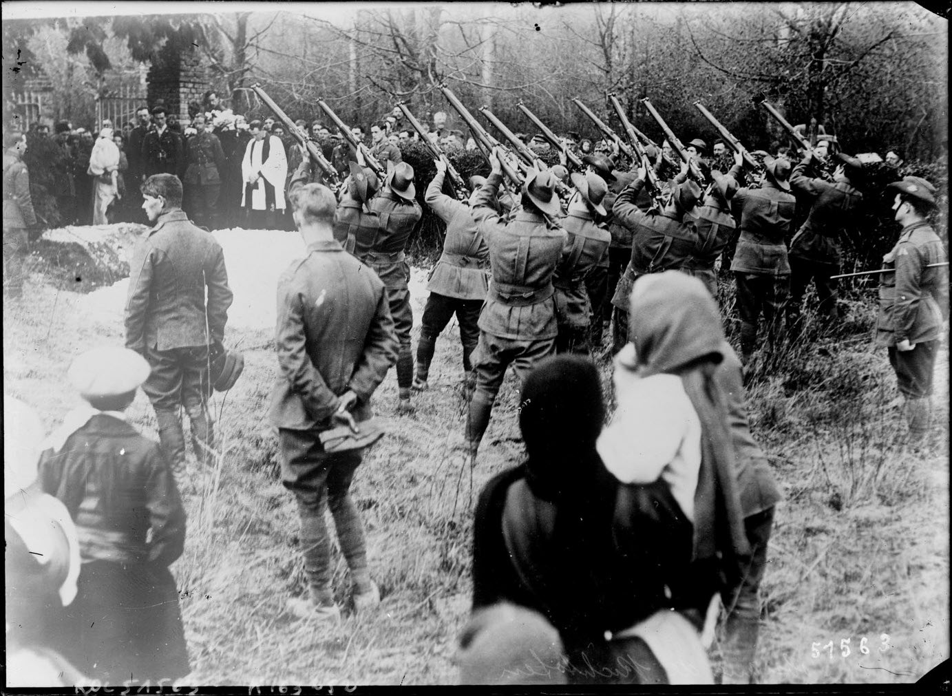 After shooting him down allied troops recover the body of Manfred Von Richthofen (The Red Baron) and bury him with full military honors, 1918.jpg