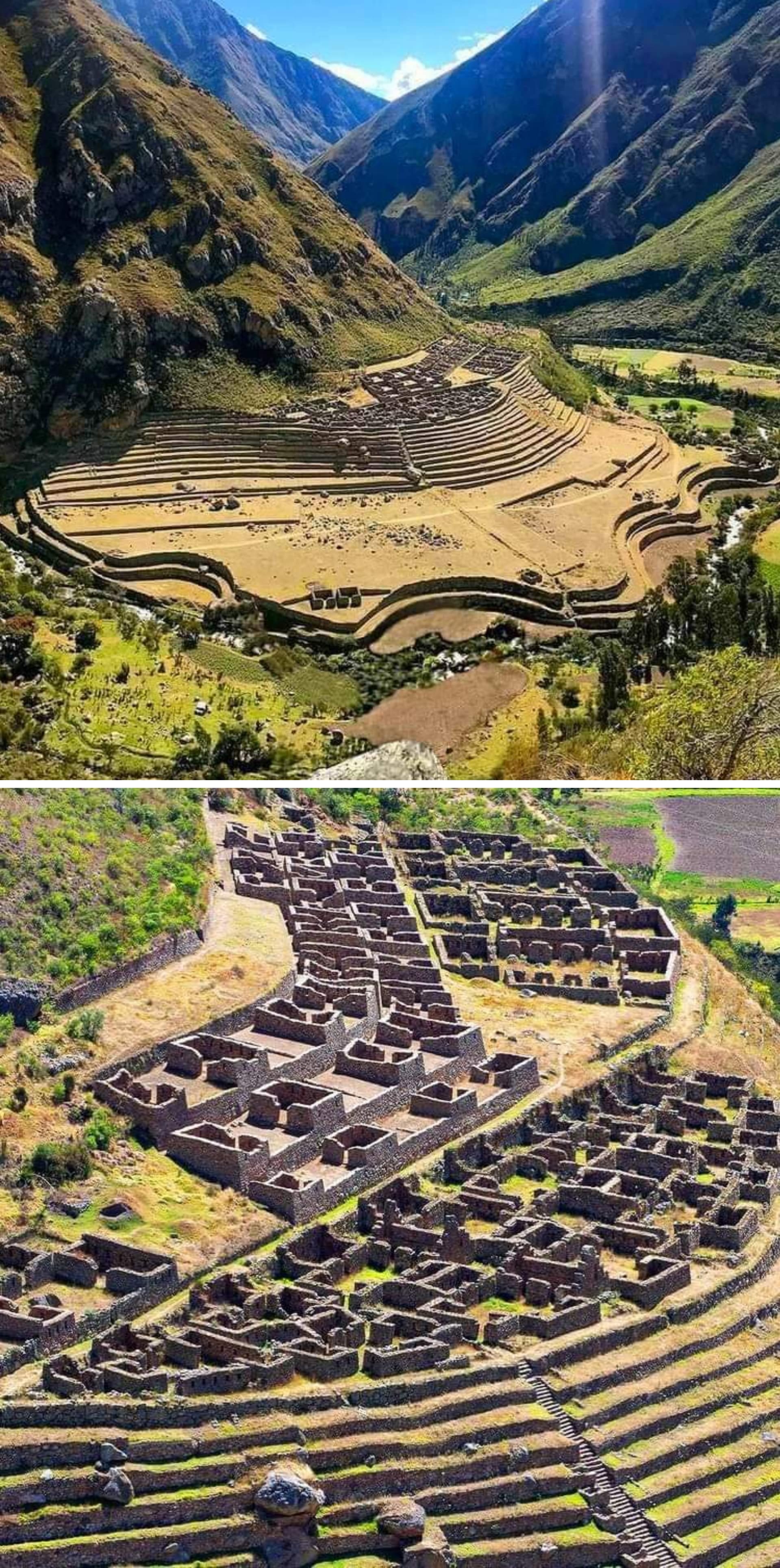 Patallacta is a large Inca site, in Peru, built atop stepped agricultural terraces surrounding a rising hillside.jpg