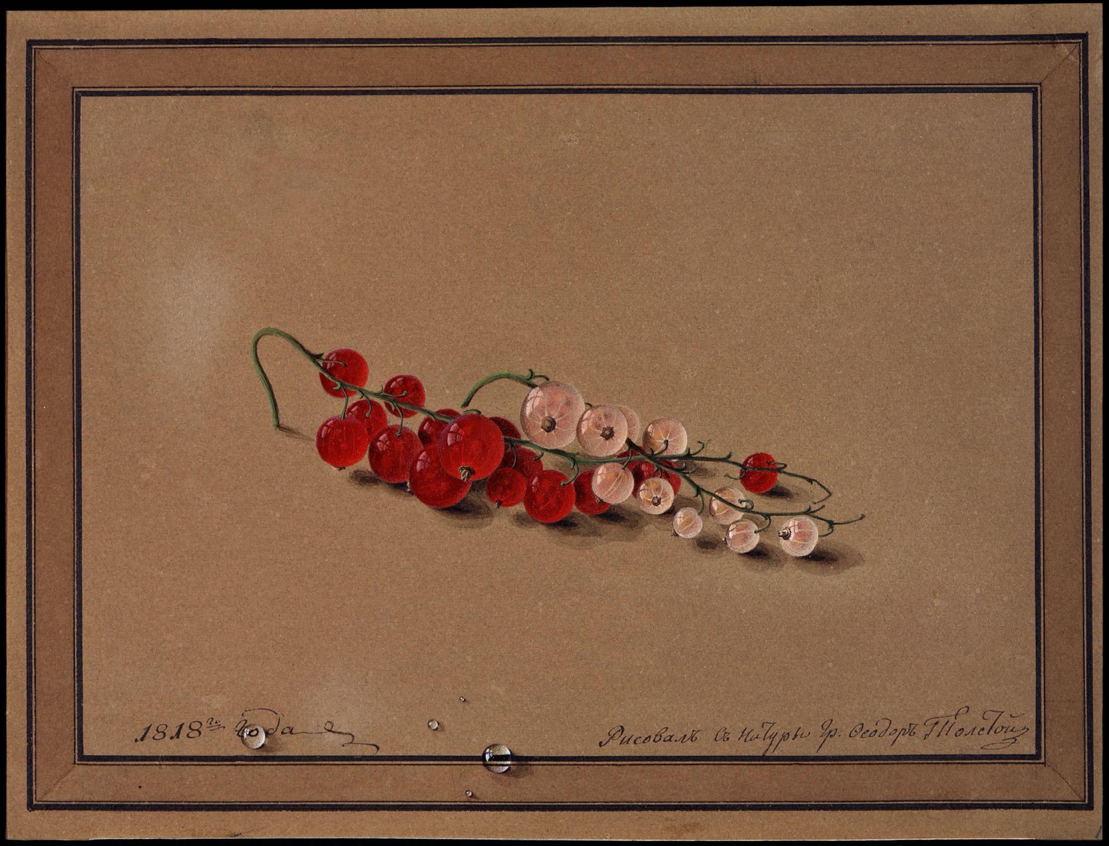 Fyodor Tolstoy — Red and White Currants Berries (1818).jpg