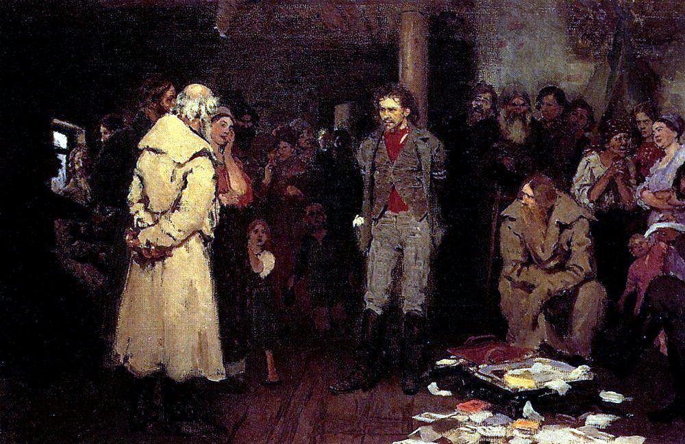 Илья Репин. Арест пропагандиста, этюд, 1878.jpg