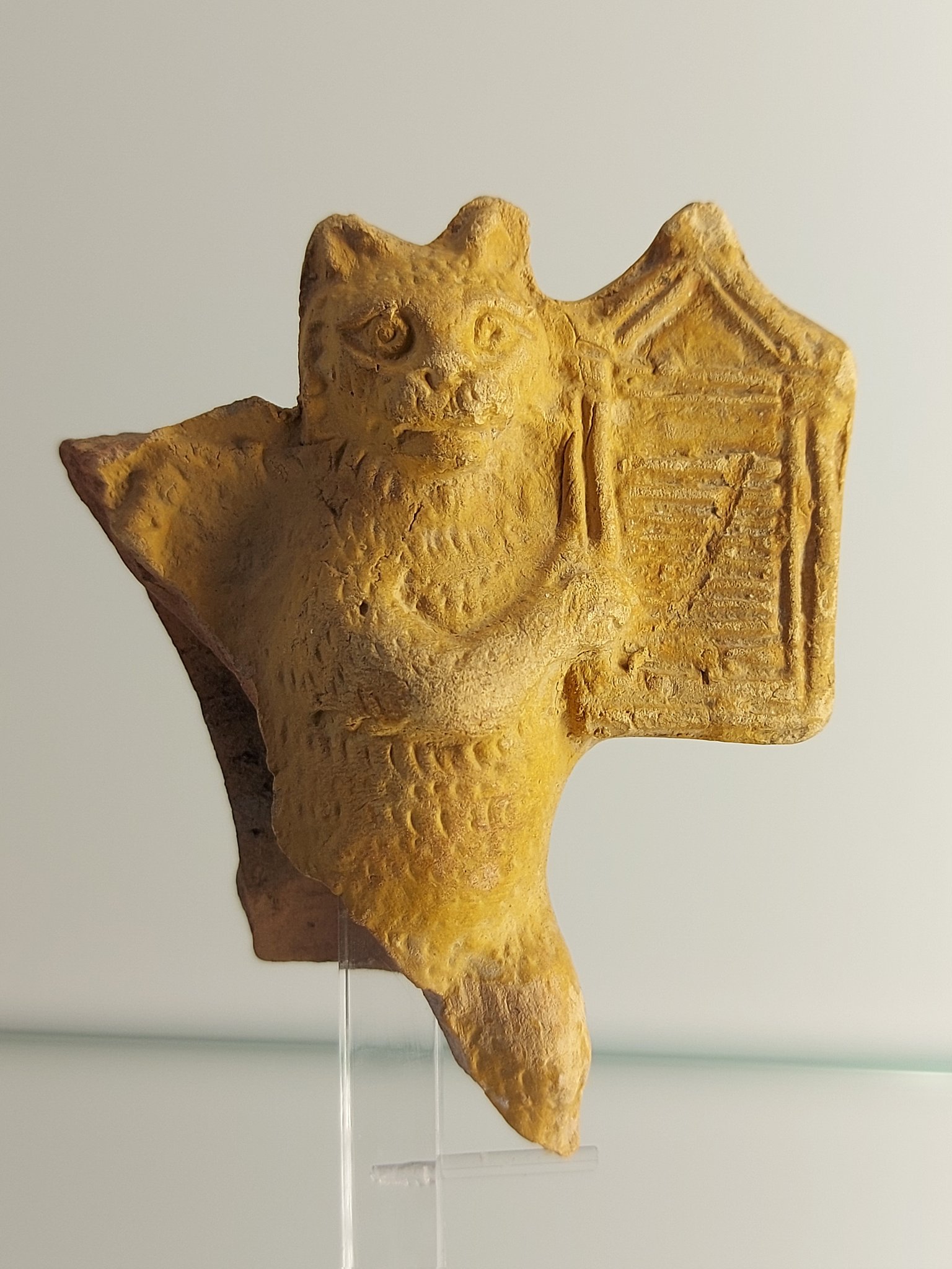 Earthenware Figurine of a Cat Playing a Harp, 1st Century CE, from Roman Egypt.jpg