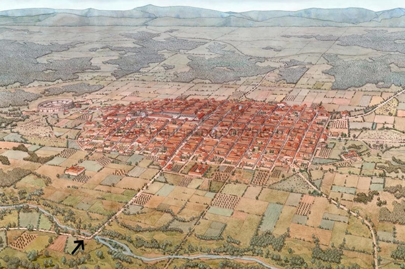 Bracara Augusta (actual Braga), capital of the Gallaecia Roman Province, in the first half of the 2nd century.png