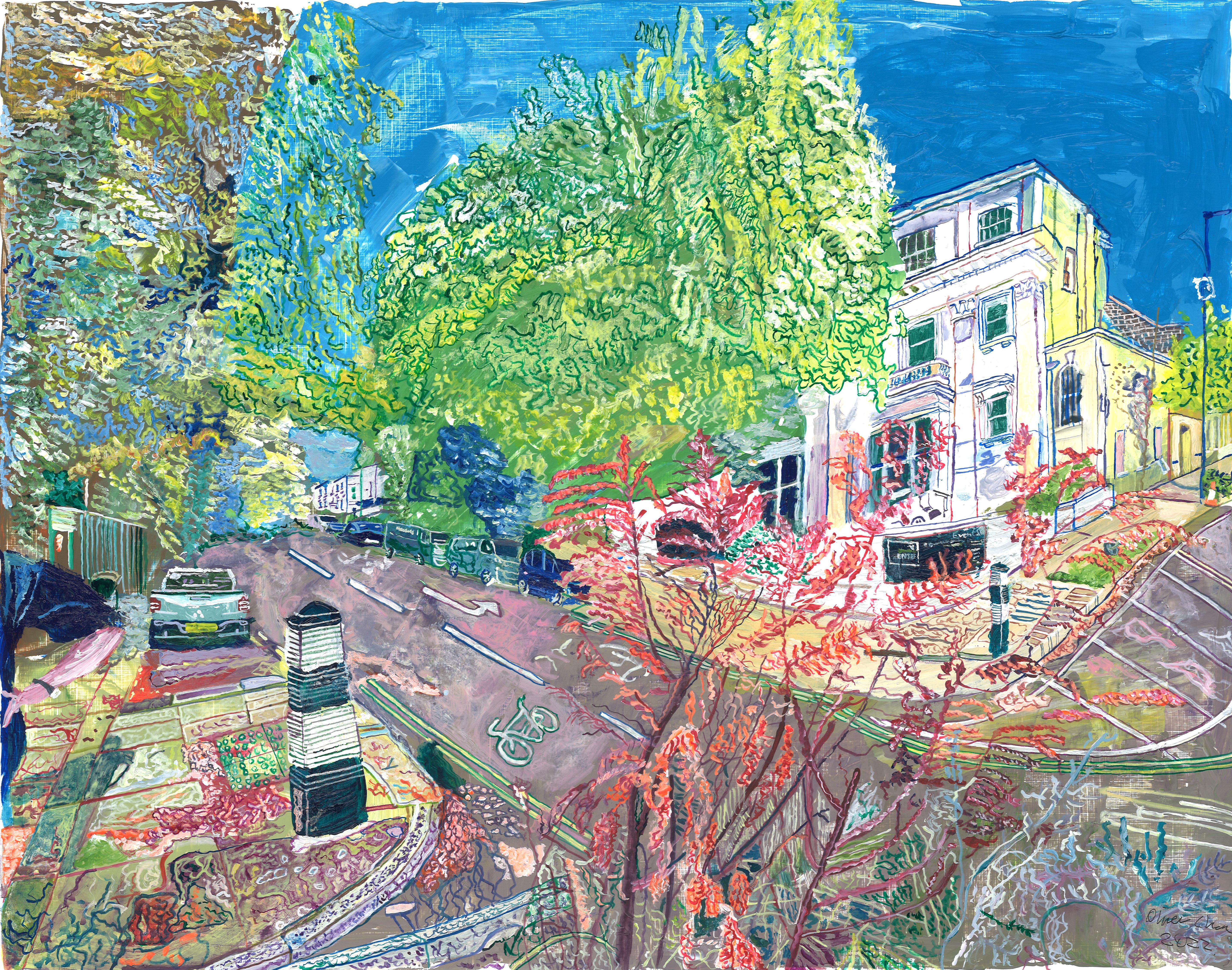 Community Centre in Camden Square, me, acrylic on canvas paper, 2022.jpg