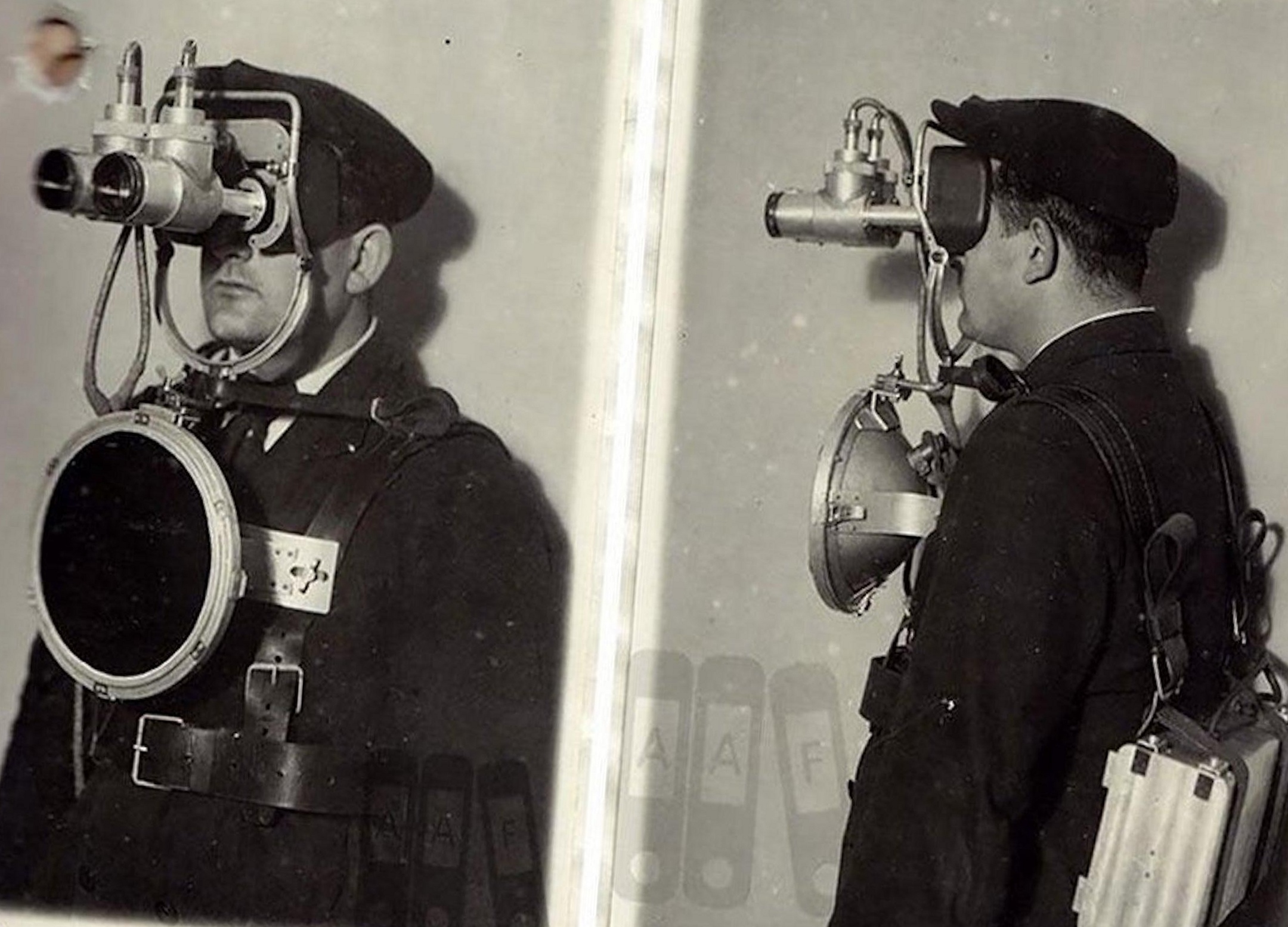 Early prototype of the first Soviet night vision goggles, ca. 1940.jpg