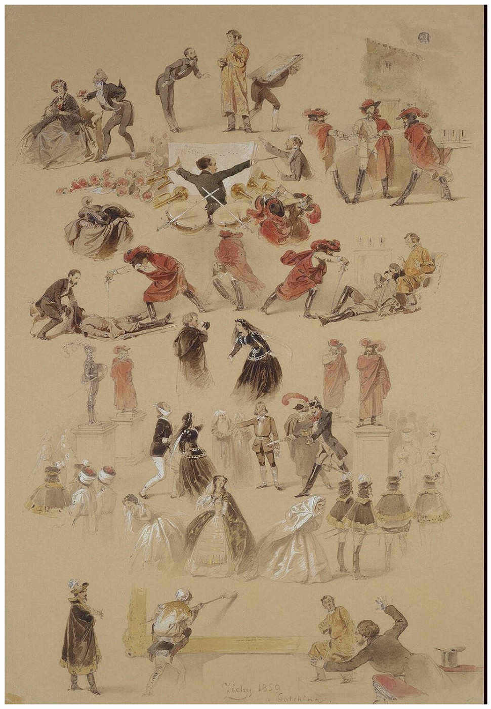 Зичи, Михаил. Театральные импровизации на разные темы, 1859.jpg